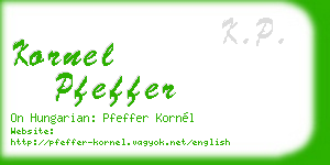 kornel pfeffer business card